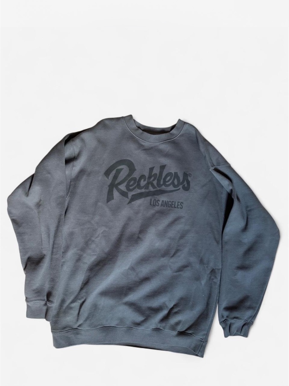 Young & Reckless Men's Crewneck Sweatshirt - Charcoal Gray/blue